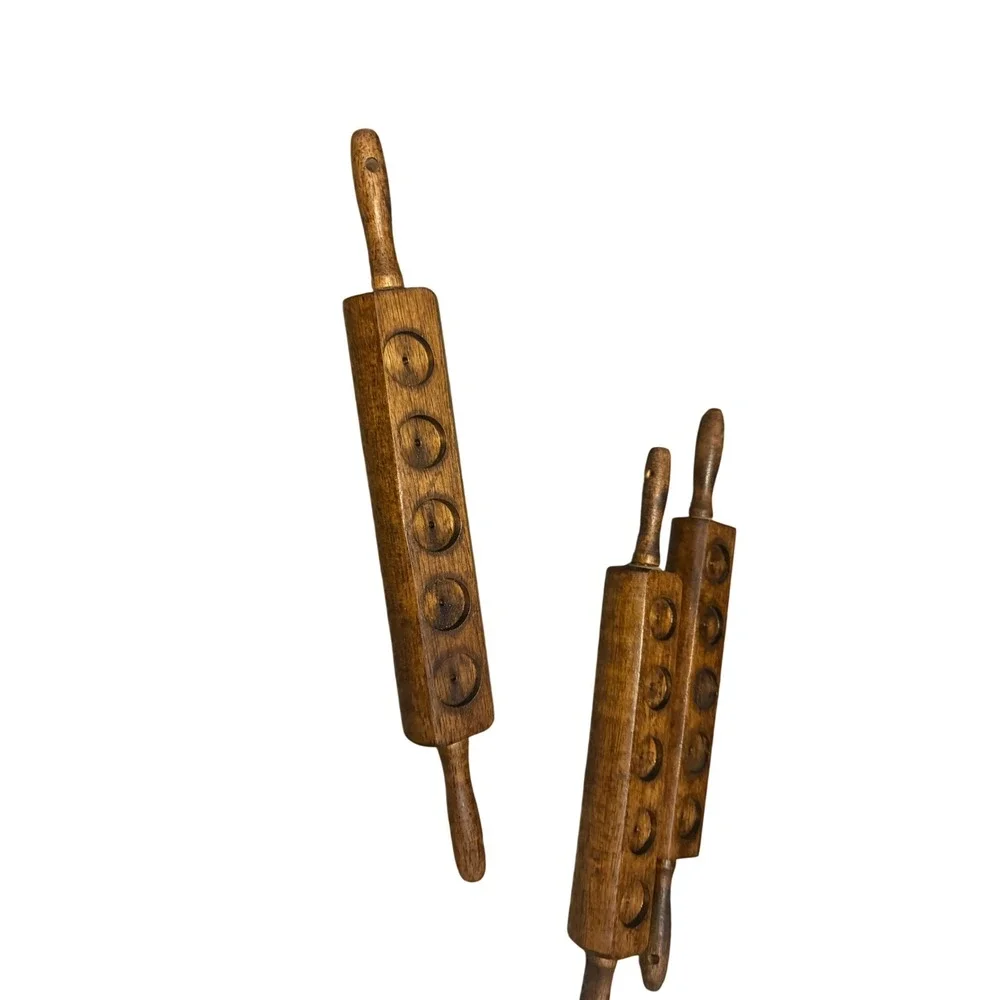 Vintage Wooden Square Rolling Pin Set of 3 Rectangular Wood Rustic Votive Candle